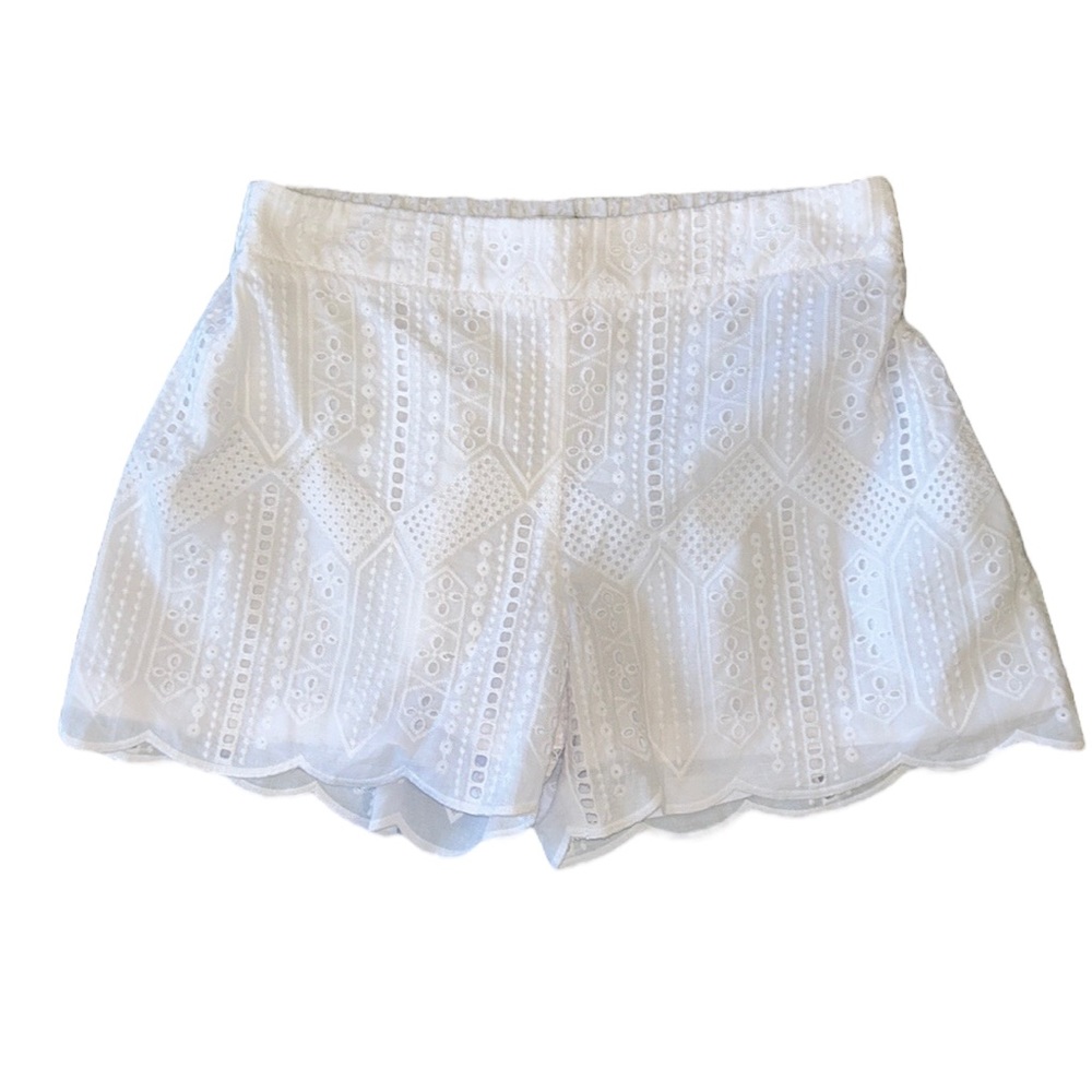 NWT Vineyard Vines White Italian Eyelet Luxe Pull-On Shorts in White Cap - S